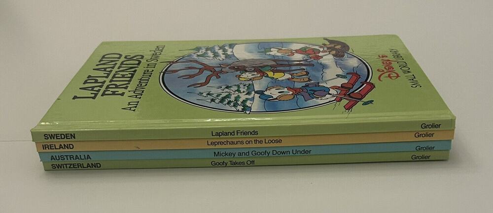 4 Disney's Small World Library Books Sweden, Australia, Switzerland and Ireland